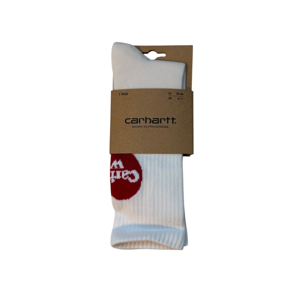 Carhartt WIP Heart Socks White Red Graphic Crew Socks I032118 One Size NEW